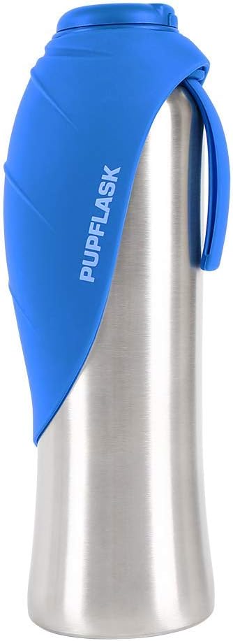 PupFlask Large Dog Water Bottle | 27 or 40 OZ Stainless Steel | Convenient Dog Drink Dispenser | Puppy Travel Water Bowl | Portable Pet Hydration Bottle | Leak Proof | Perfect Size For All Breeds