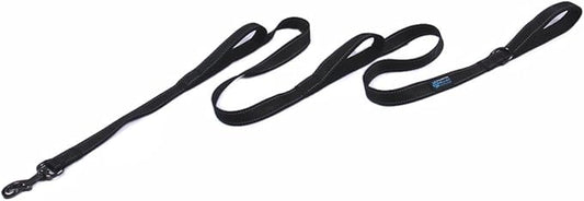 Max and Neo Triple Handle Traffic Dog Leash - Reflective, Donates to Dog Rescue (Black)