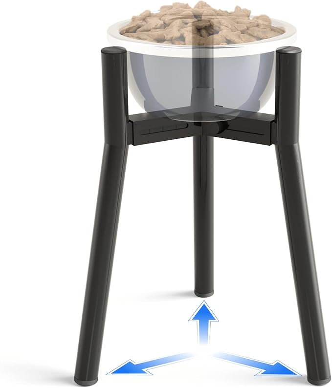 Dog Bowl Stand for Large Dogs, Adjustable Width 7-10.6" Elevated Dog Bowls，13.7in Tall Raised Food Water Stand, Single Holder, Bowl Not Included