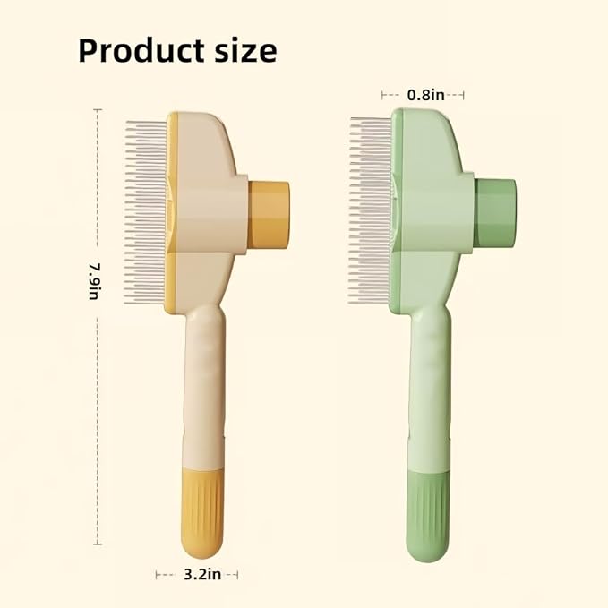 TemApex 2PCS Pet Comb for Dogs & Cats with Long & Short Stainless Steel Metal Teeth for Shedding and Tangles, Self-Cleaning Pet Comb for Dogs and Cats, Comfort and safety