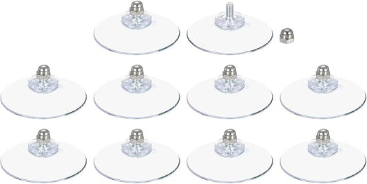 uxcell 10 Packs Suction Cups for Glass 40mm/1.6" Dia Clear PVC Window Glass Suction Sucker Pads with M4 x 8mm Screw for Window Bathroom Door Glass Wall Car Sun Shade
