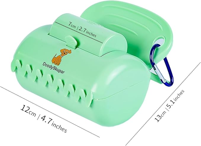 Doodyskupar Portable Pooper Scooper with Bag Holder, 7 oz Lightweight Clawed Scoop, One‑Handed Operation & Leash Clip, Fits Small–Large Dogs, Waste Bags Included