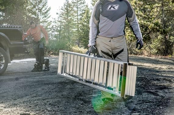 Step Ramp 5 Step Dirt Bike Ramp - Aluminum Folding Loading Ramps for Pickup Trucks with Integrated High Traction Steps & Raised Tire Guide Edges, Ideal Dirtbike Ramps for Pickup Trucks, Powersports
