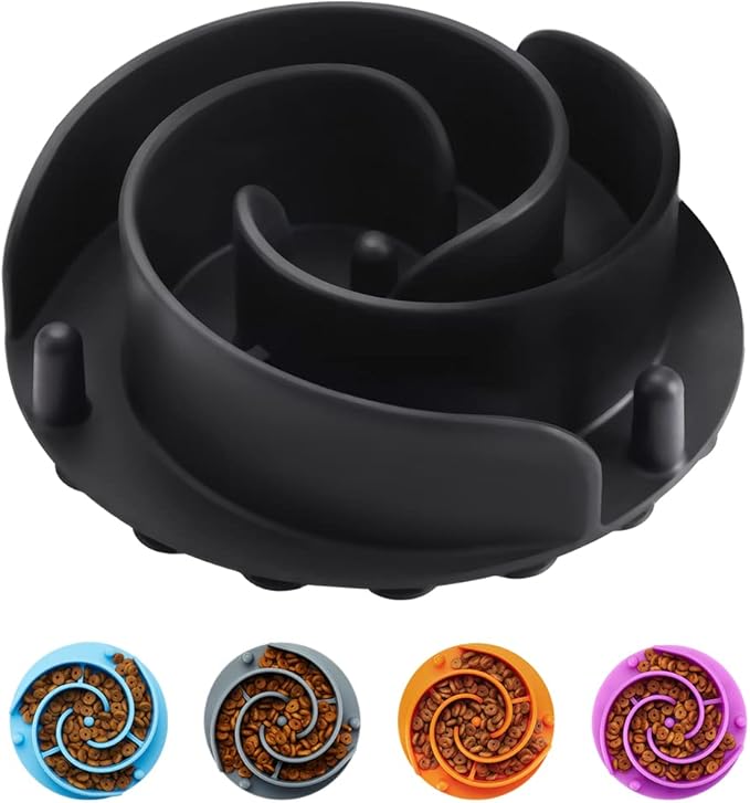 Slow Feeder Dog Bowls Insert, Animire Soft Silicone Slow Eating Dog Food Bowl for Small, Medium and Large Dogs, Compatible with Regular and Elevated Bowls