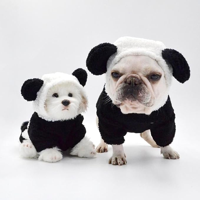 Adorable Plush Panda Pet Costume - Soft & Warm with Removable Pom-Pom Tail – Perfect for Easter, Halloween, and Everyday Wear