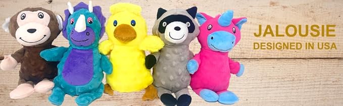 Jalousie Multipack Dog Squeaky Toys Strong Almost Indestructible, with Added Liner for Longer Play Dog Chew Toys (Medium Breeds - 5 Pack Dotted)