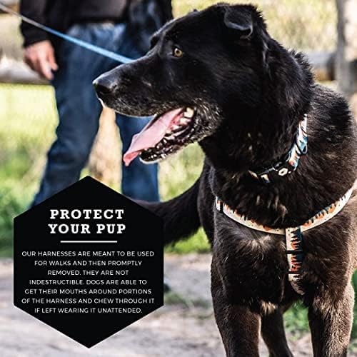 Wolfgang Heavy Duty Adjustable Dog Harness, Pull-Tested to Over 800 lbs for Walking & Training, Overland Print, Large