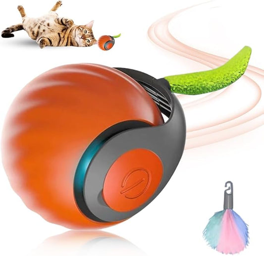 Upgrade Speedy 3.0 Tail Cat Toy, 2026 New Speedy Tail Interactive Cat Toy for Indoor Cats, USB Rechargeable Automatic Moving Smart Cat Toys Ball with Tail Two Speed Adjustment (Orange, 1PC)