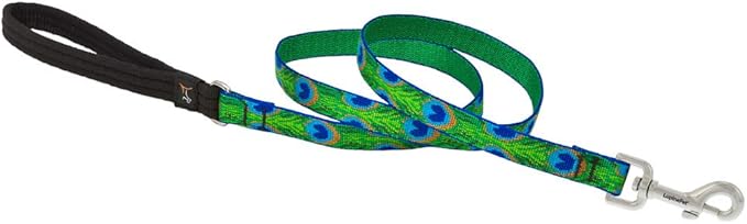 LupinePet Originals 3/4" Tail Feathers 4-Foot Padded Handle Leash for Medium and Larger Dogs