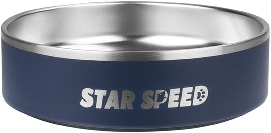 StarSpeed 24oz Stainless Steel Dog Bowls with Rubber Bottom Non-Slip Double Wall Metal Outdoor Dog Food and Water Bowls Weighted Insulated Pet Feeding Bowl for Small,Medium Sized Dogs or Cats