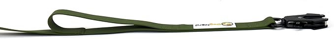 6ft Army Green Dual Handle Silicone Tactical Dog Leash for Medium, Large, Giant, K9 Breeds | Quick Release Swivel Clip Carabiner | Coated Nylon Heavy Duty | Strong Puller | Training Leashes
