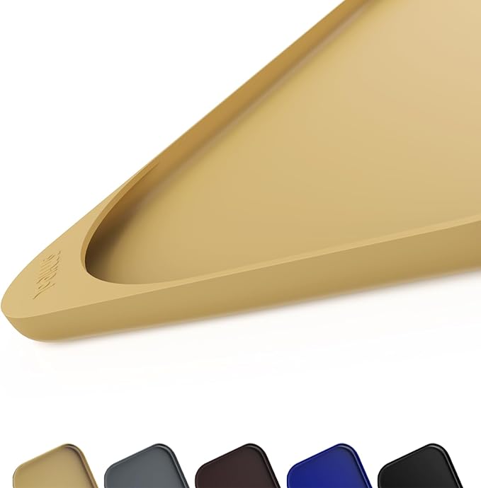 Silicone Pet Food Mat with Raised Edge for Food and Water Bowl, Dog Feeding Mats, Cat Food Trays for Floor Waterproof, Rubber Tray for Dogs and Cats, 17 x 12 x 0.7 Beige