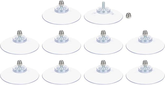 uxcell 10 Packs Suction Cups for Glass 50mm/2" Dia Clear PVC Window Glass Suction Sucker Pads with M4 x 8mm Screw for Window Bathroom Door Glass Wall Car Sun Shade