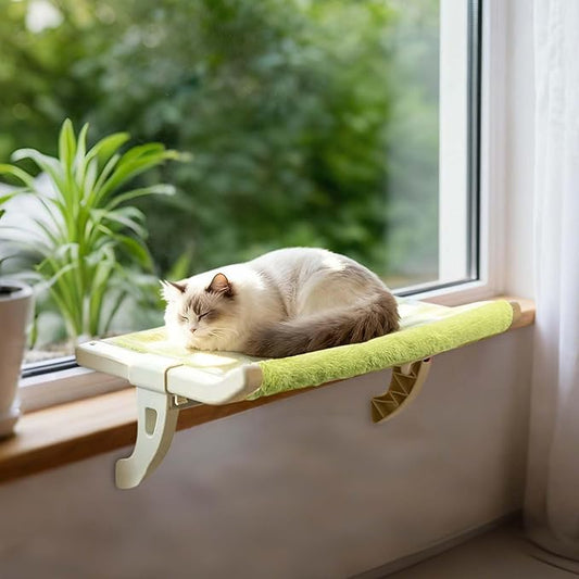 Cat Bedside Hammock for Indoor Cats, Adjustable Pet Hammock and Window Perch with Strong Support, Hanging Bed with Removable Cover for Windowsills
