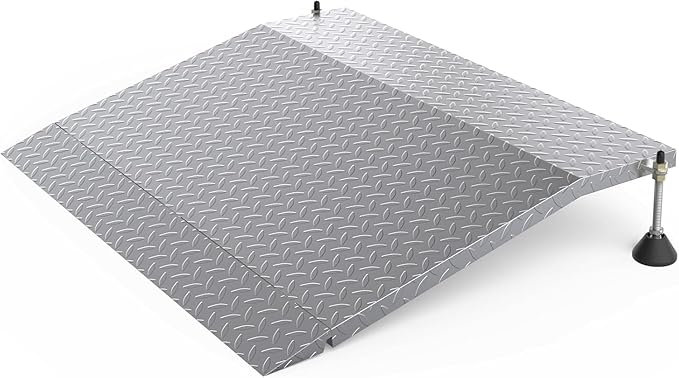 Steel Threshold Ramp, Door Ramp with Adjustable Height for 3.0" to 6.0", Doorway Threshold Ramp for Wheelchairs/Walkers/Carts/Scooters(39.4" W x 25.6" L)