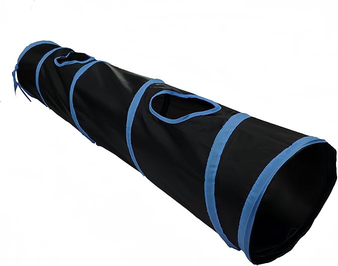 Cat Tunnel for Indoor Cats Interactive, Rabbit Tunnel Toys, Pet Toys Play Tunnels for Cats Kittens Rabbits Puppies Crinkle Pop Up Black 45"