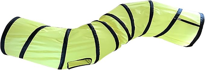 Cat Tunnel for Indoor Cats Interactive, Rabbit Tunnel Toys, Pet Toys Play Tunnels for Cats Kittens Rabbits Puppies Crinkle Pop Up Yellow 47" Shape S