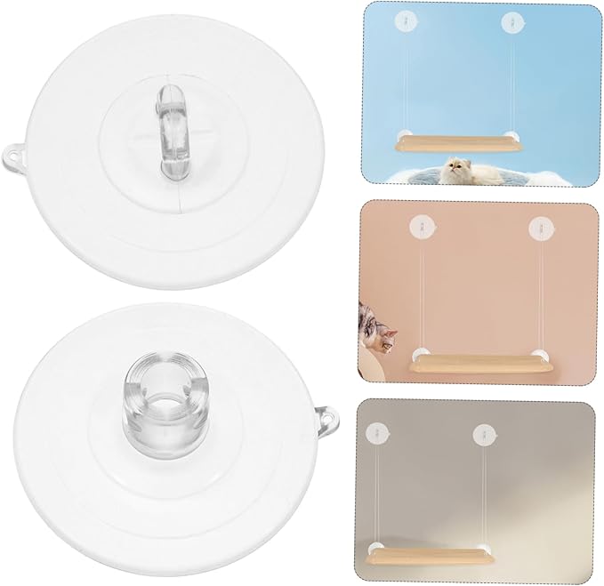 MERRYHAPY 8pcs Cat Window Perch Suction Cups Transparent High-Strength Replacement Parts with Screws for Secure Installation Windows