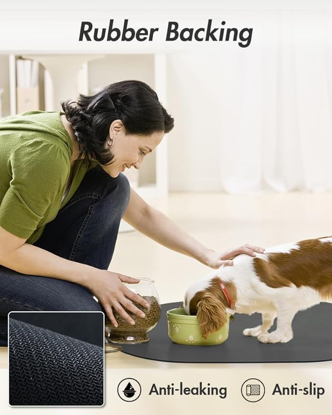 Absorbent Dog Food Mat-Dog Cat Mat for Food and Water Bowl, Quick Dry Pet Food Mat, No Stains Pet Feeding mat, Cat Accessories Pet Supplies-Water Bowl Mat for Messy Drinkers