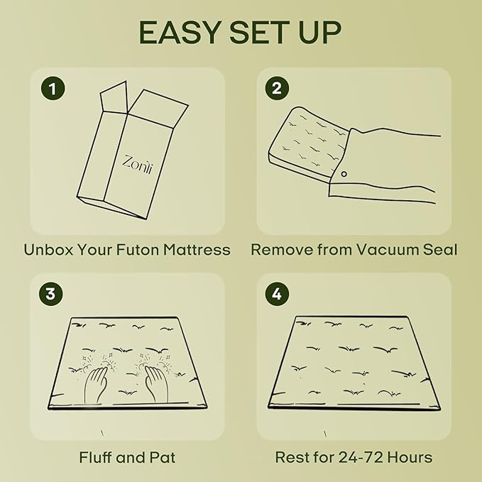 ZonLi Japanese Floor Futon Mattress Full Size 75"x 54", 100% Cotton Cover 2.5'' Thicken Tatami Mattress, Foldable Sleeping Pad, Portable Dormitory Tatami Mat, Roll Up Floor Lounger Bed for Adult