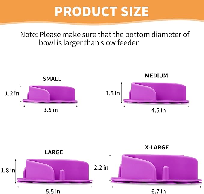 Slow Feeder Dog Bowls Insert, Animire Soft Silicone Slow Eating Dog Food Bowl for Small, Medium and Large Dogs, Compatible with Regular and Elevated Bowls