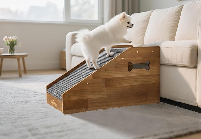 Dog Ramps for Small Dogs, Dog Steps for Couch with Non-slip Cover and Pads, Gentle Slope Ramp for Dogs to Get on Bed, Couch, Patio, Window Sill, Car, Easy up and down Pet Ramps for Puppy, Cats