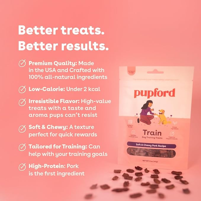 Pupford Soft & Chewy Training Treats for Dogs & Puppies (Pork, 5 oz)