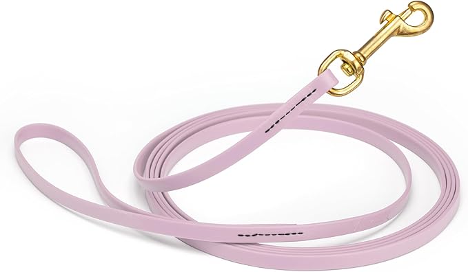 Viper Biothane K9 Working Dog Leash Waterproof Lead for Tracking Training Schutzhund Odor-Proof Long Line with Solid Brass Snap for Puppy Medium and Large Dogs, 15ft Pastel Purple