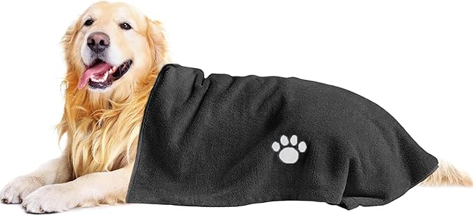 Microfiber Dog Towels for Drying Dogs, Super Absorbent and Soft Pet Towel, 40 Inch X 23.6 Inch, Perfect Dog Shower & Bath Supplies for Large, Medium or Small Dogs, Black
