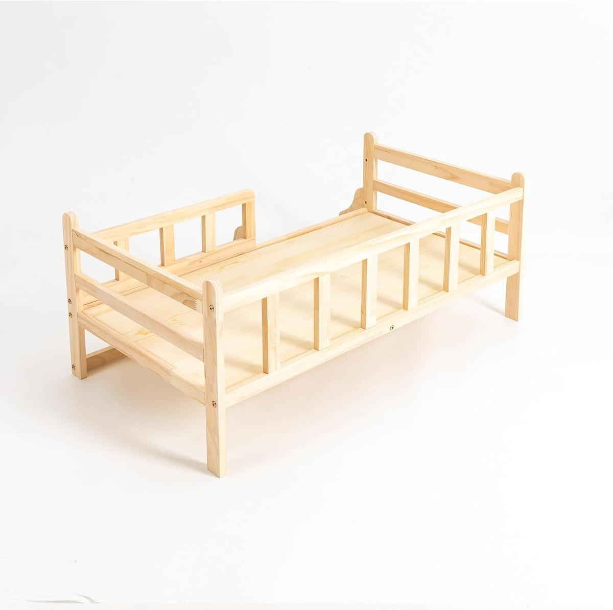 Wooden Pet Bed Elevated Dog Bed with Rails Solid Wood Cat Bed Frame Indoor Use Large - 37.8x22.1in