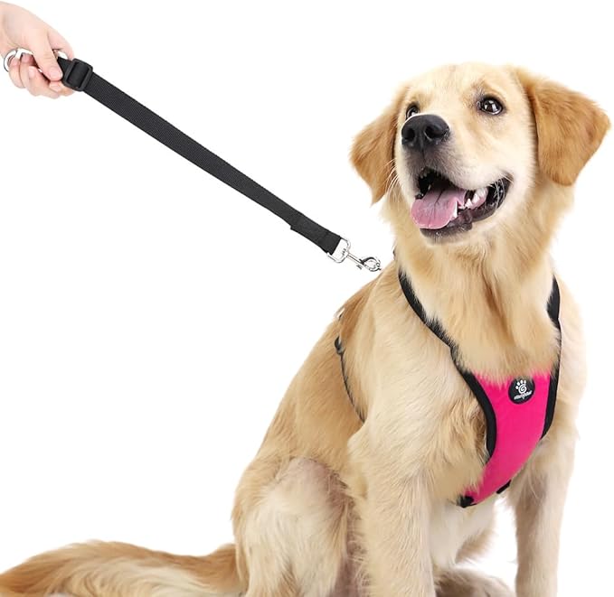 Dog Seat Belt, Safety Vest Dog Car Harness with Adjustable Buckle Dog Seat Belt for Vehicle Nylon Pet Safety Seat Belts Heavy Duty(L, Magenta)