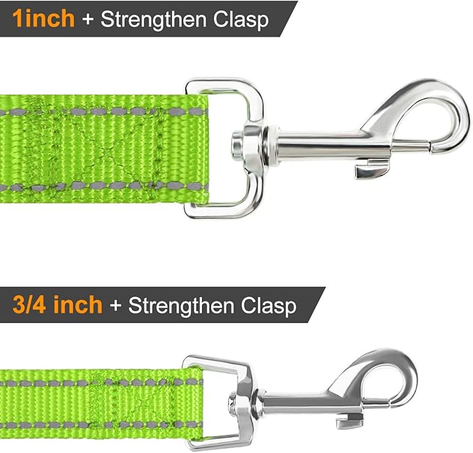 Joytale Dog Leash Heavy Duty for Large Medium Dogs, 4 FT Reflective Nylon Pet Walking Lead with Soft Padded Handle, Durable & Tangle Free for Training, Running & Safety Control, Green
