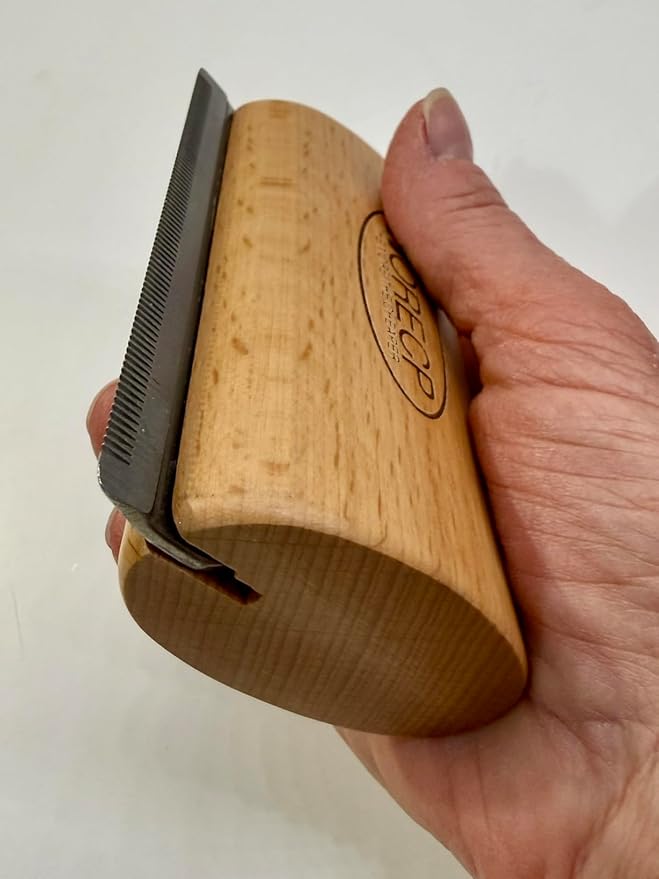 MORECP 3.95in Dog Brush & Deshedding Brush for Cats - Gentle & Effective Wooden Pet Hair Removal Tool for Dogs, Cats, Horses to Stop Shedding, Remove Undercoat
