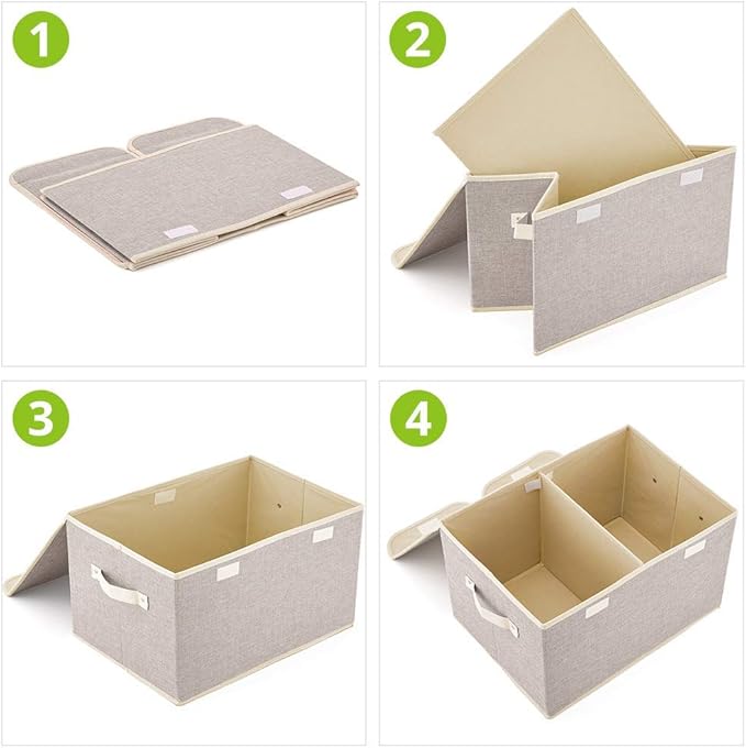 Dog toy box with lid dog storage organizer perfect basket for dog toys living room, playroom, closet, home organization and storage - LightGray
