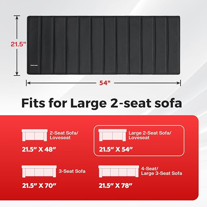 Comfyanno Couch Cushion Support Board, Repairs Sagging Loveseat Sofa, Ready to Use, 21.5" x 54", Heavy-Duty Solid Wood Board, Safe Corner, Sinking Couch & Sofa Fix Saver