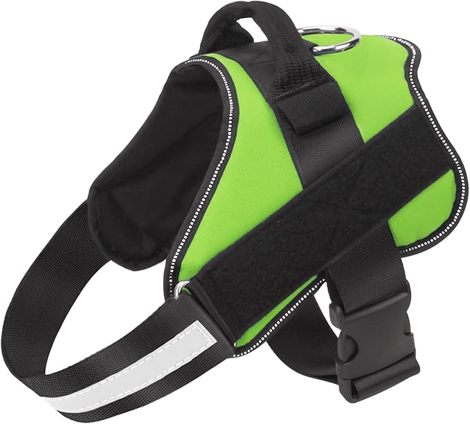 Bolux Dog Harness, No-Pull Reflective Dog Vest, Breathable Adjustable Pet Harness with Handle for Outdoor Walking - No More Pulling, Tugging or Choking Small (Pack of 1) Green
