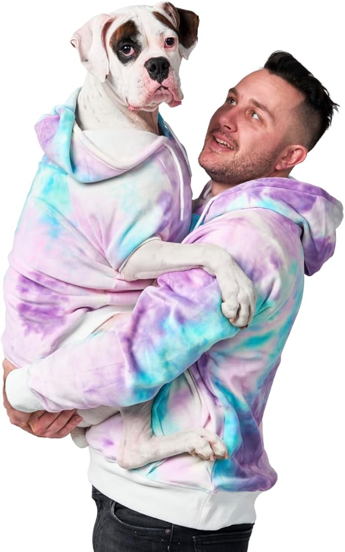 Spark Paws Human Hoodie - Premium Quality, Buttery Soft, Superior Comfort and Fit, Calming Fleece Interior, Suitable for All Styles – 90s Retro Sky Dye, M