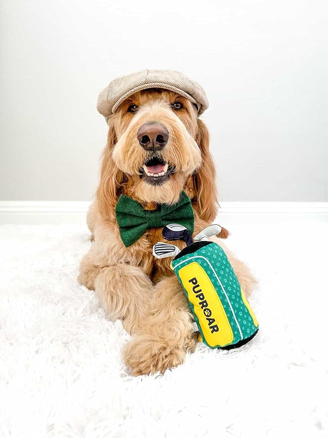 Golf Dog Toy – Dog Birthday Gift with Squeaker Rope & Crinkle, Fun & Interactive Puppy Birthday Toy & Funny Valentines Day Puppy Gift
