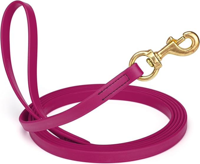 Viper Biothane K9 Working Dog Leash Waterproof Lead for Tracking Training Schutzhund Odor-Proof Long Line with Solid Brass Snap for Puppy Medium and Large Dogs, 33ft Magenta Pink