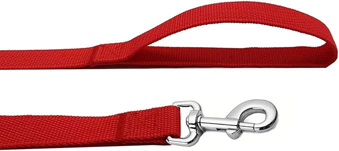 Strong Nylon Dog Leash, 4FT/ 5 FT/ 6FT Dog Leashes for Medium Large Dogs(4FT, Red)