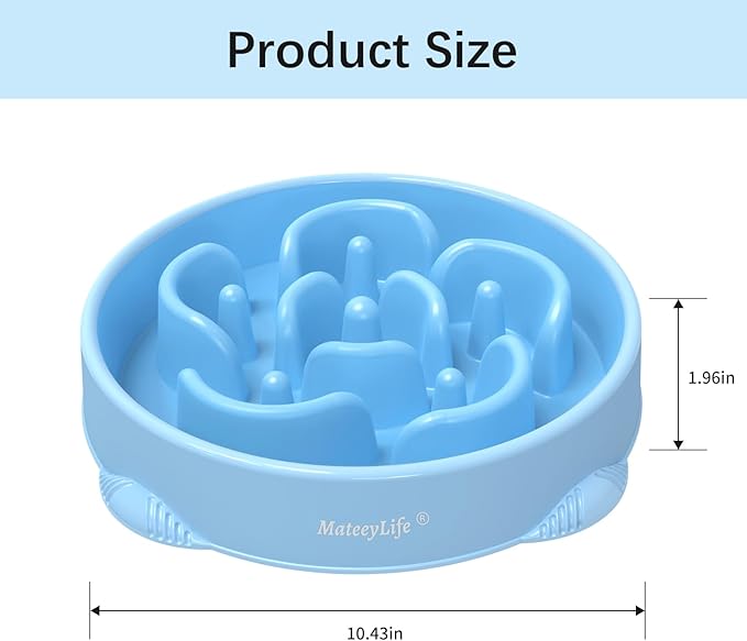 MateeyLife Large Slow Feeder Dog Bowls 2PCS, Anti-Choking Puzzle Dog Food Bowls, Anti-Slip Interactive Feeding Slow Down Eating, Bloat Stop Maze Dishes for Large Breeds 4 Cups