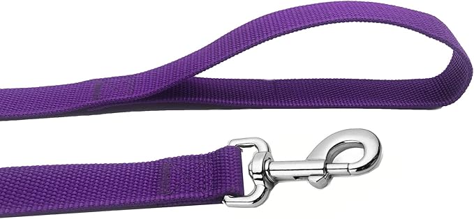 Strong Nylon Dog Leash, 4FT/ 5 FT/ 6FT Dog Leashes for Medium Large Dogs (5FT, Purple)