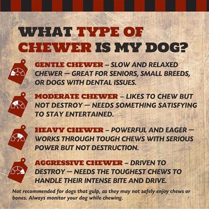 Beef Knuckle Dog Bones for Aggressive Chewers, Large and Medium Breed Dog Treat, Natural, Tough, Chew Toy, Made in The USA, 15 Count