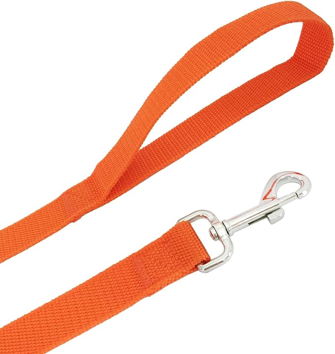 SALO Nylon Training Dog Leash for Small Medium Large Dogs, 1 Inch Wide, 20ft 30ft 40ft 50ft Long Leash Dog/Puppy Lead for Obedience Recall Training, Camping, or Backyard (40 Foot, Orange)