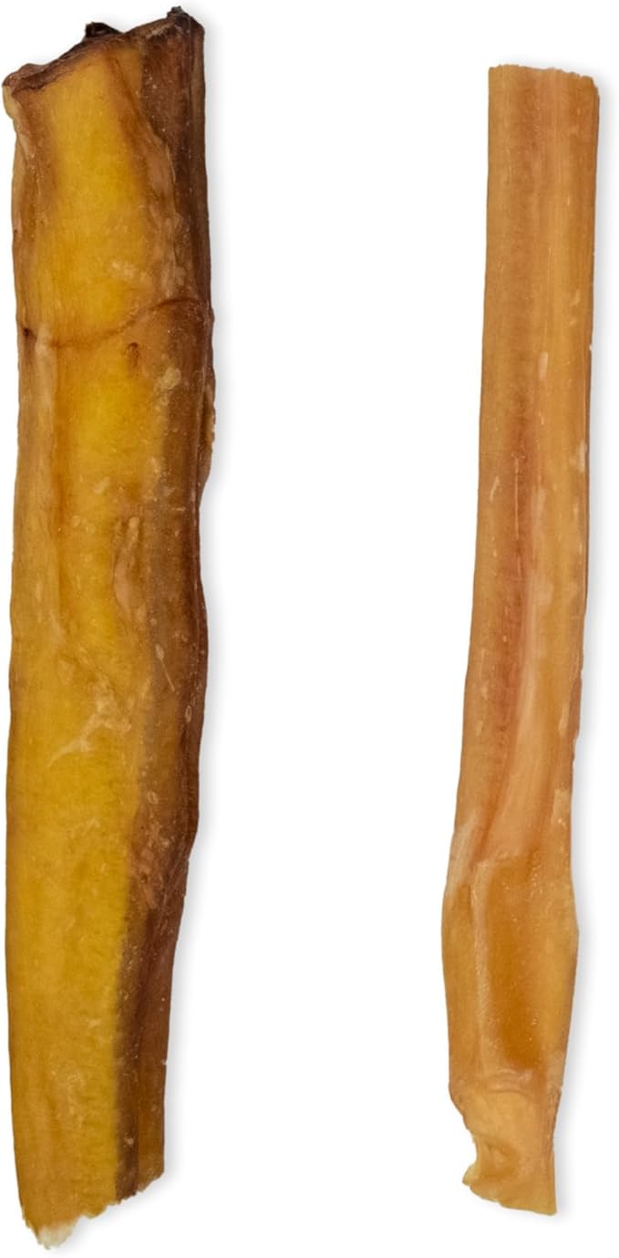 GigaBite Single Ingredient All Natural Free Range Bully Treats and Chews - Bully Sticks/Bladder Sticks/Beef Esophagus by Best Pet Supplies - Bully Sticks (Regular 6"), 1 Pound