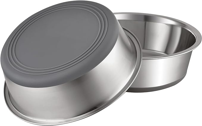 PEGYY11 Nonslip Stainless Steel Dog Bowls, 11.4 US Cup, 2 Count