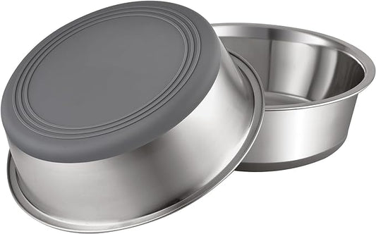 PEGYY11 Nonslip Stainless Steel Dog Bowls, 11.4 US Cup, 2 Count