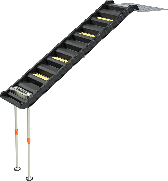Foldable Dog Pool Ramp with 33" Legs for Free Height Adjustment,Safe & Easy Access Dog Water ramp for Pool, Pool Ramp for Dogs Up to 200lbs (Black)