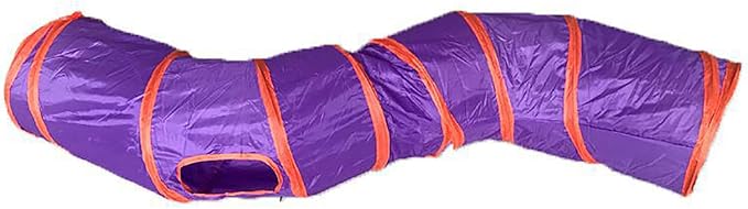 Cat Tunnel for Indoor Cats Interactive, Rabbit Tunnel Toys, Pet Toys Play Tunnels for Cats Kittens Rabbits Puppies Crinkle Pop Up 47" Shape S