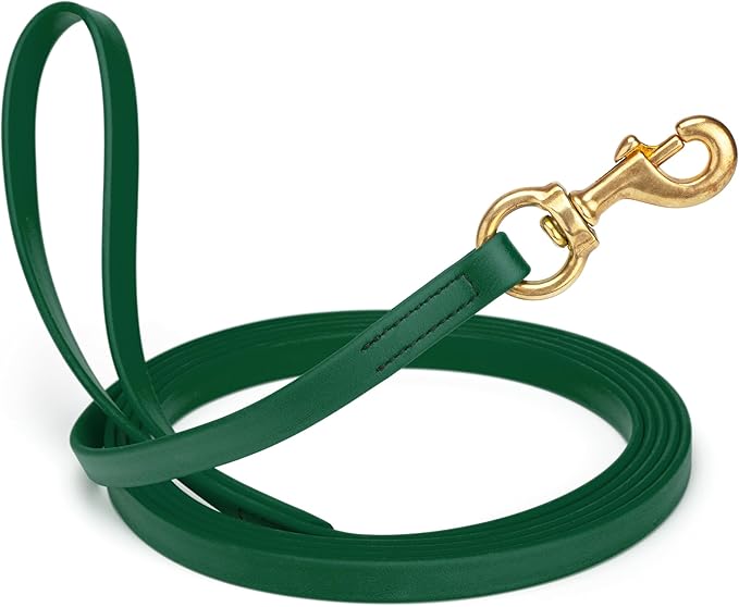 Viper Biothane K9 Working Dog Leash Waterproof Lead for Tracking Training Schutzhund Odor-Proof Long Line with Solid Brass Snap for Puppy Medium and Large Dogs, 20ft Hunter Green